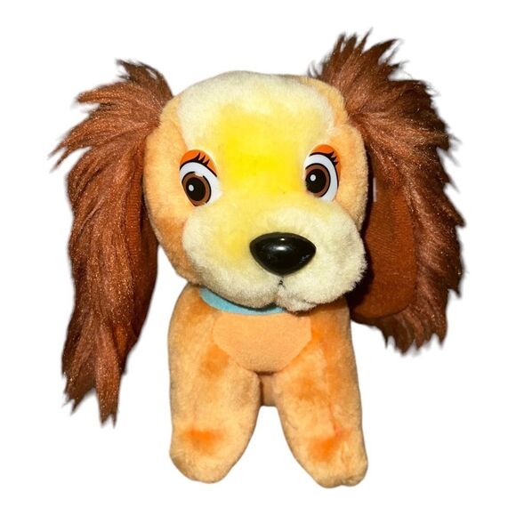 Disney Lady & the Tramp Stuffed Animal Brown Dog 8" Plush 1985 Vintage NWT - Picture 1 of 7
